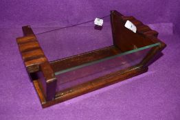 A wood and glass sided Art Deco fruit bowl 30cm long