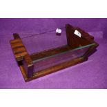 A wood and glass sided Art Deco fruit bowl 30cm long