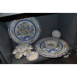 A fine selection of Portuguese ceramics hand painted in blue hues