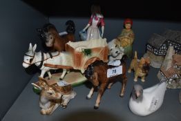 A selection of figures and figurines including Royal Doulton Jersey Milkmaid HN2057, Wade Strawberr