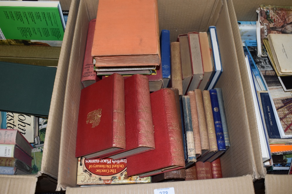 A selection of text and reference books including library volumes