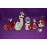 A selection of Royal Doulton figurines of small sizes including Lori