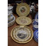 A selection of cabinet display plates by Masons hand painted transfer printed and similar