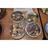 A selection of antique ceramic pratt ware pots