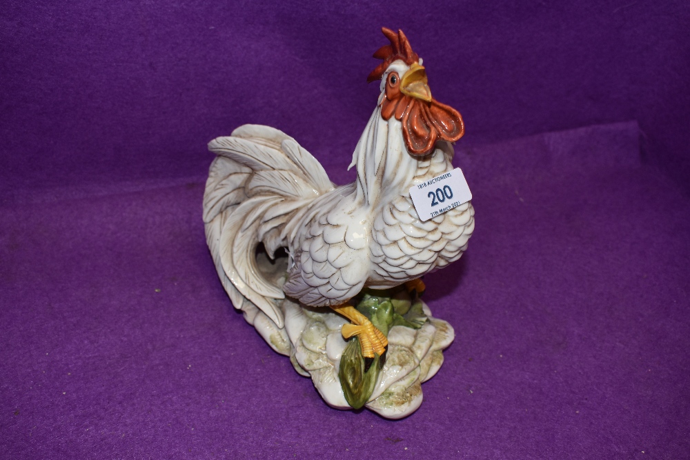 A ceramic model of a farm house cockerel by Cappodimonte circa 1960's in fine condition