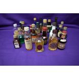 A selection of seventeen miniatures including Tandhu 10year old, Cardhu 12 year old, Glayva,