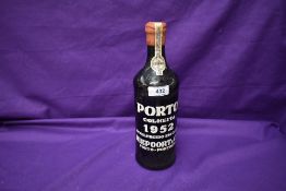 A bottle of Niepoort Colheita Port 1952, with original Wax seal and paper label numbered 266848