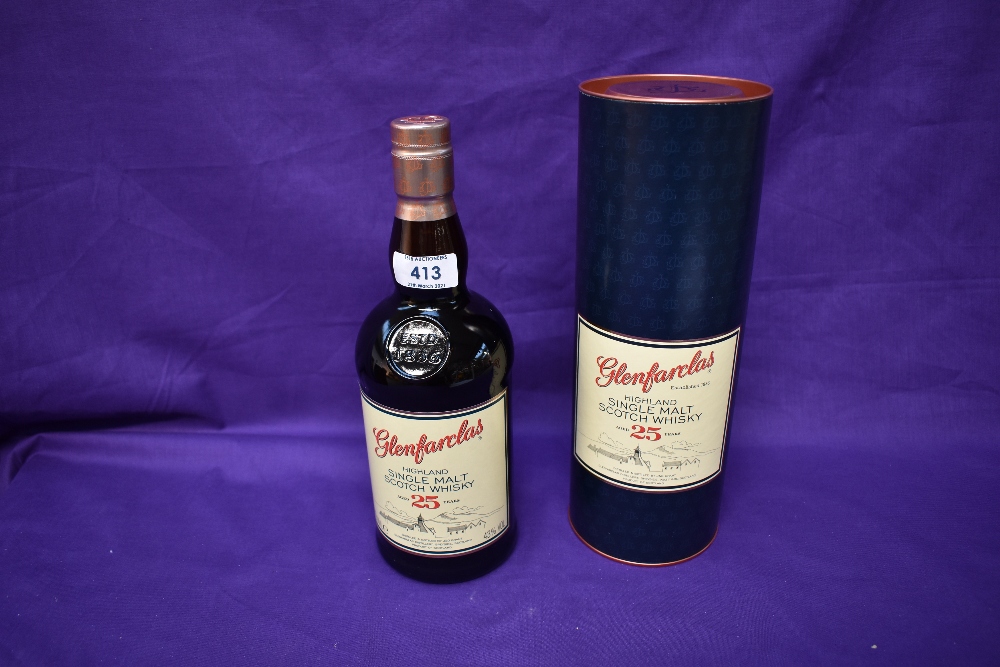 A bottle of Glenfarclas Highland Single Malt Scotch Whisky, aged 25 years, 43 vol, 700ml in card