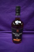 A bottle of Highland Park 12 year old Single Malt Scotch Whisky, early 2000's bottling, 40% vol,