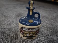 A ceramic flagons of Lambs 100 Navy Rum, HMS Warrior, Extra Strong, 750ml, 57% vol