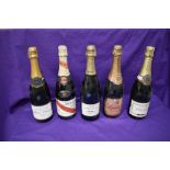 Five bottles of Champagne, Albert Etienne Reimes, Cordon Rouge GH Mumm & Co Brut, GH Mumm & Co