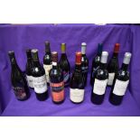 A box containing 12 bottles of mixed wines mostly from 4 Seasons (Laithwaites) comprising 1999 Les