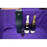 A bottle of Pol Roger Reserve Champagne, 12% vol, 75cl in card box, a bottle of Beaumont Des