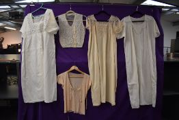 A collection of vintage 1930s and earlier items, including a 1930s blouse and a top, and three