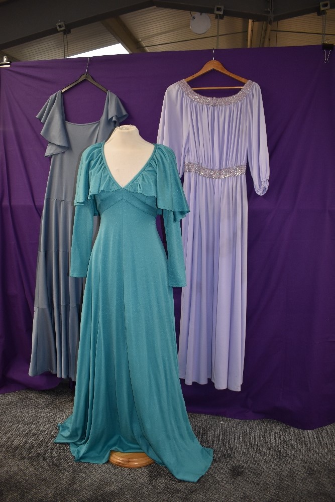 Three 1970s maxi dresses, one John Marks,another designed by Anne Tyrell for John Marks and the last