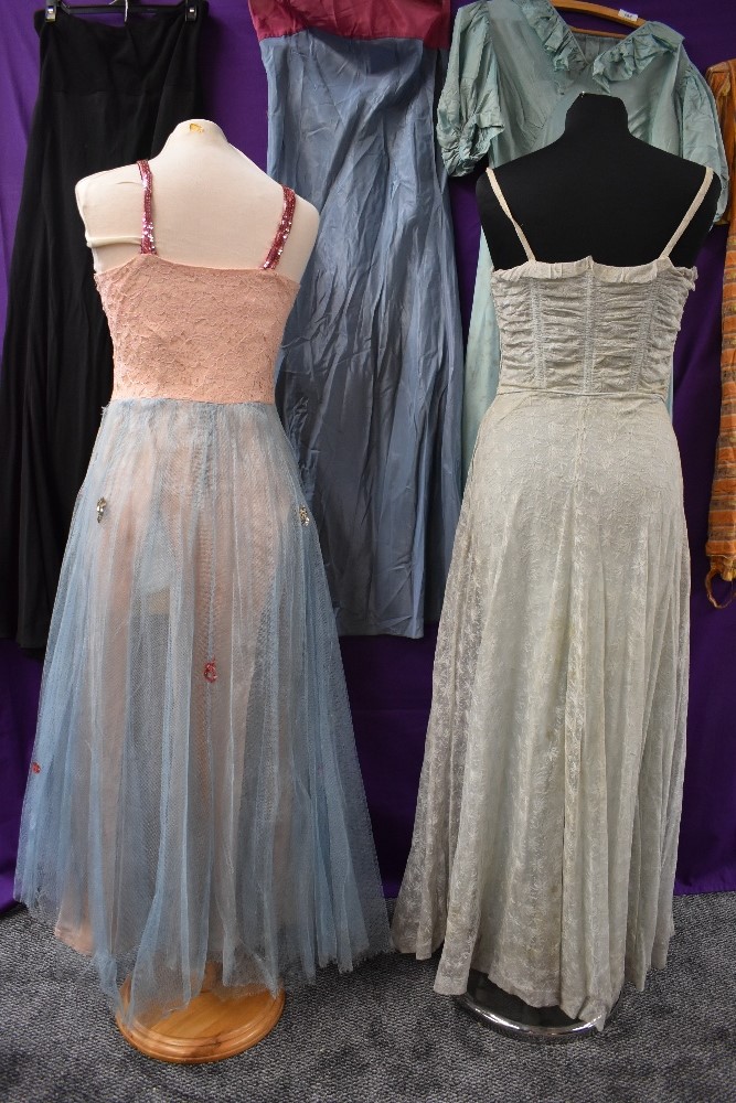 Two 1940s lace and tulle gowns, a Marshall and Snelgrove under dress, two wounded 1930s dresses - Image 4 of 4