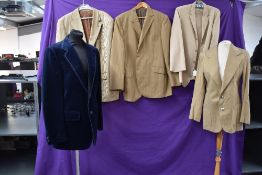 A selection of gents 1970s vintage blazers/jackets including wonderful blue velvet jacket which will