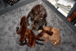 A collection of vintage fur including fox fur stole and mink tippet.