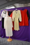 Five vintage dresses, various styles,sizes and eras.