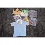 Seven 1970s boys striped polo tops/ sports shirts,some in original packaging, all however thought to