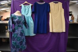 Four vintage 1950s and 1960s dresses including Rebuck of Mayfair cream shift dress.