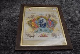 A framed King Edward VIII coronation handkerchief.