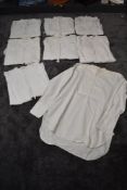 Eight gents vintage collarless shirts, mainly all around 1940s,mixed sizes.