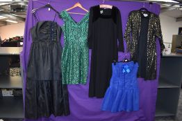 A collection of 1980s party dresses.