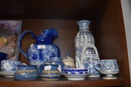 A selection of blue and white wear ceramics including Royal Doulton chintz tea cup