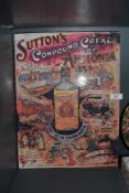 A reproduction sign for Suttons Compound cream of amonia