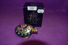A Royal Crown Derby Paperweight Terrapin, boxed with Gold Stopper