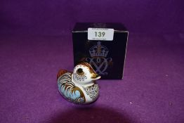 A Royal Crown Derby Paperweight Collectors Guild Duckling, boxed with Gold Stopper