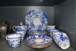 A partial tea service by Royal Crown Derby Mikado with chintz Chinoserie design