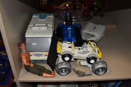 A selection of childrens toys and figure including Micromachines