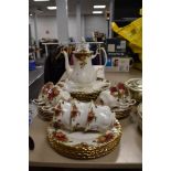 A part tea service by Royal Albert in the Old Country Roses design