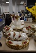 A part tea service by Royal Albert in the Old Country Roses design
