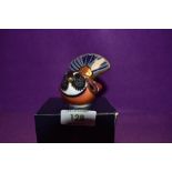 A Royal Crown Derby Paperweight Fantail, boxed with Gold Stopper