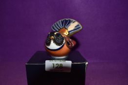 A Royal Crown Derby Paperweight Fantail, boxed with Gold Stopper