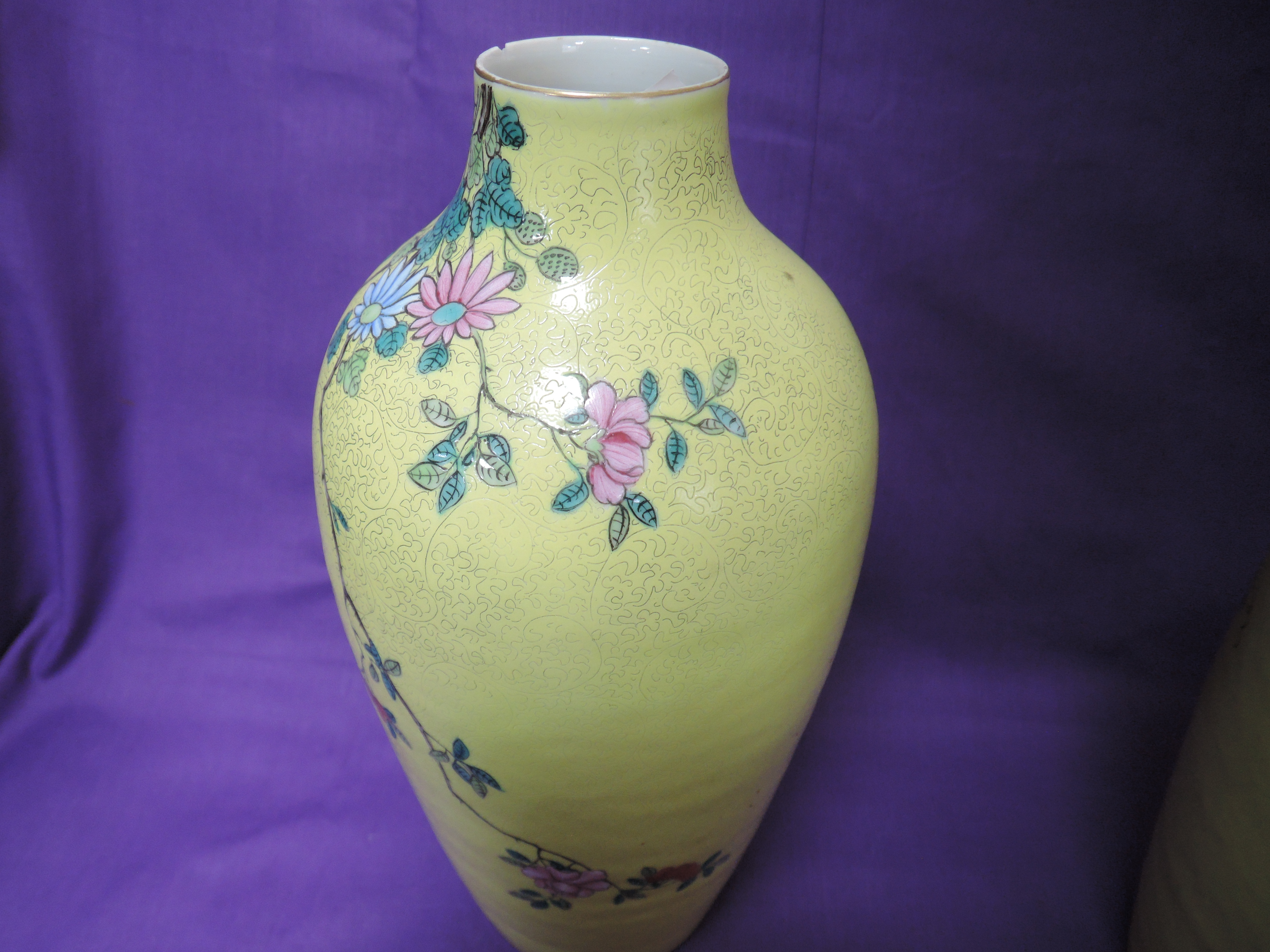 A pair of impressive highly decorated Chinese export hard paste Meiping vase with jiyouhuang chicken - Image 4 of 12