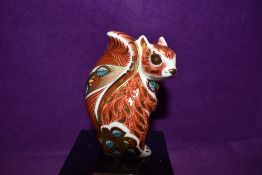 A Royal Crown Derby Paperweight Woodland Squirrel, boxed and with Gold stopper