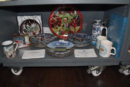 A selection of Manchester City and Manchester United football related ceramics