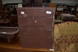 A vintage stained frame set of parts or tool drawers, approx. W30 D21 H36cm