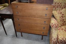 A vintage Avalon chest of five long drawers , width approx. 82cm