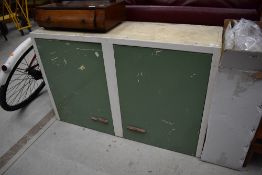 A vintage industrial style metal cabinet, width approx. 107cm