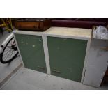 A vintage industrial style metal cabinet, width approx. 107cm