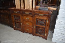 A Victorian mahogany sideboard base, width approx. 138cm