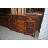 A Victorian mahogany sideboard base, width approx. 138cm