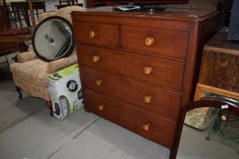 A Victorian stained pine chest of two short over three long drawers, approx. dimensions 116 x 47 x