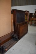 Two early 20th Century mahogany bed frames , look a nice heavy quality with flamed panels and cast