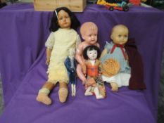 A Kammer & Reinhardt for Simon & Halbig bisque head doll having fixed open brown eyes, closed mouth,